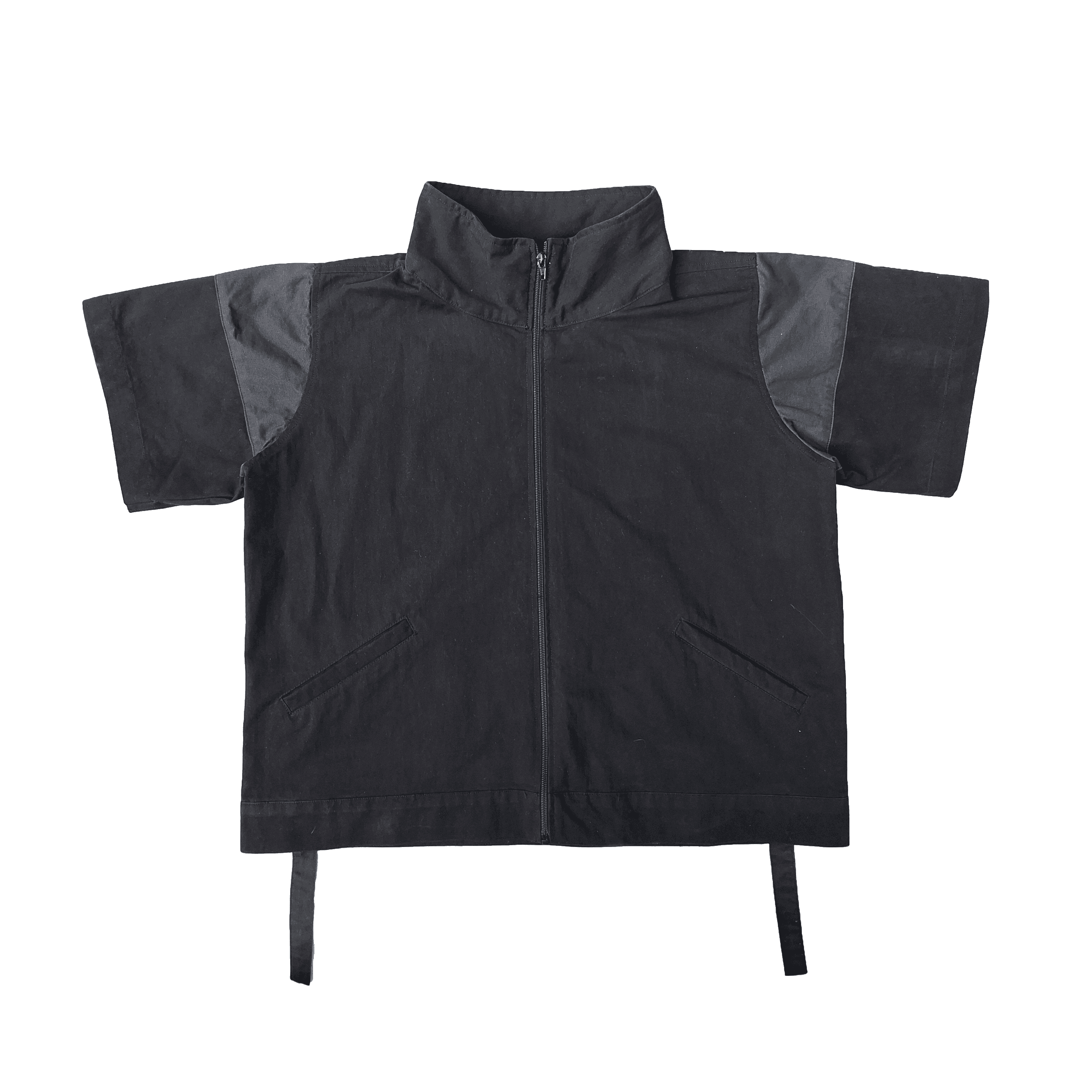 Forest Crows Custom Boxy Shirt warna Black Vestige, tampak depan